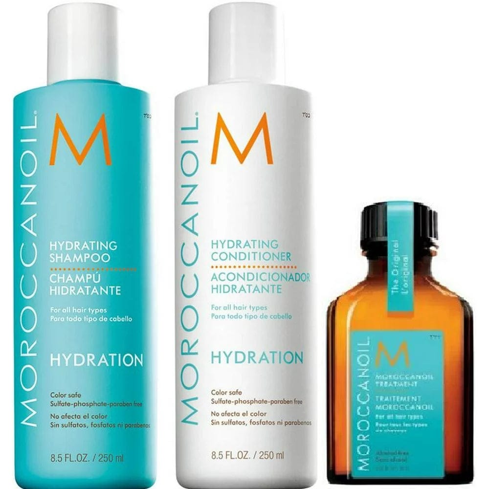 Moroccanoil Hydration Shampoo 250ml & Conditioner 250ml Trio Bundle with 25ml Original Oil (save £8)