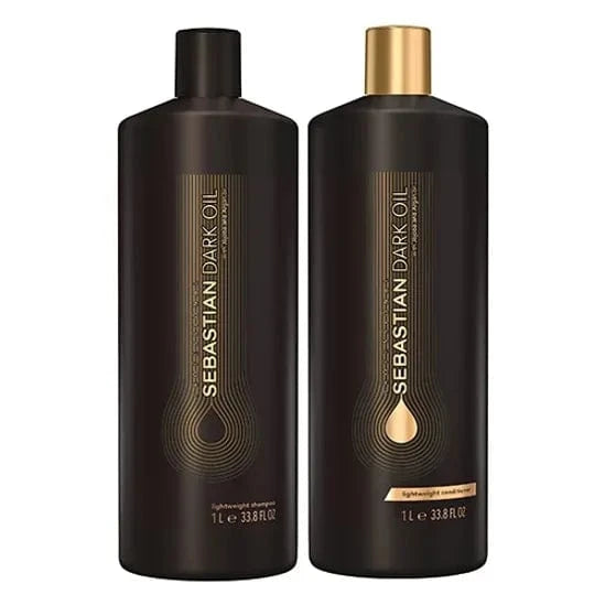 Sebastian Dark Oil Shampoo & Dark Oil Conditioner Duo 1000ml (Includes Free Pumps)